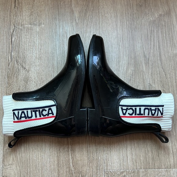 Nautica Women’s Black Rubber Ankle Rain Boots Size 6 - Picture 12 of 17